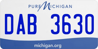 MI license plate DAB3630