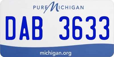 MI license plate DAB3633