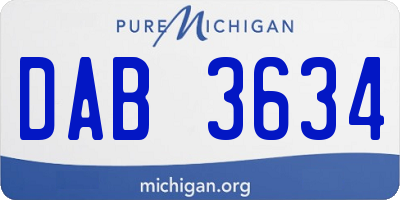 MI license plate DAB3634