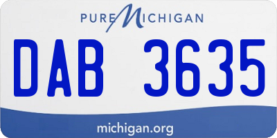 MI license plate DAB3635