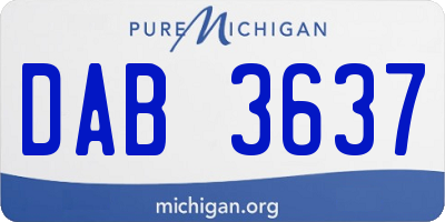 MI license plate DAB3637