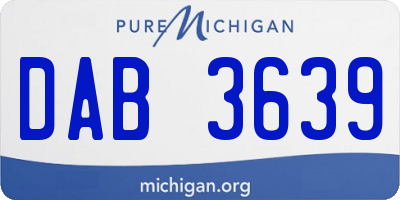 MI license plate DAB3639