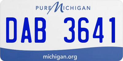 MI license plate DAB3641