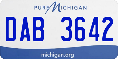 MI license plate DAB3642