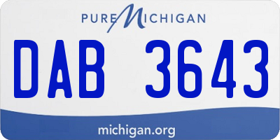 MI license plate DAB3643