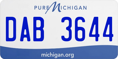 MI license plate DAB3644