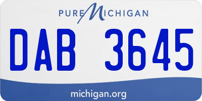 MI license plate DAB3645