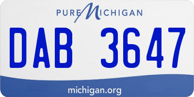 MI license plate DAB3647