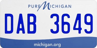 MI license plate DAB3649