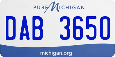 MI license plate DAB3650