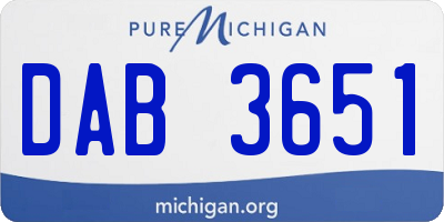 MI license plate DAB3651