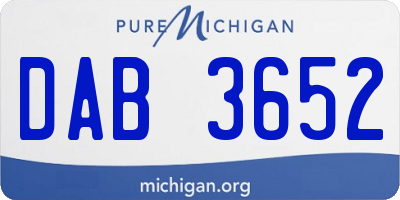 MI license plate DAB3652