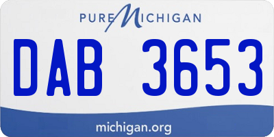 MI license plate DAB3653