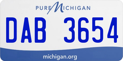 MI license plate DAB3654