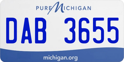 MI license plate DAB3655
