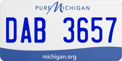 MI license plate DAB3657