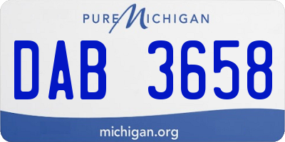 MI license plate DAB3658