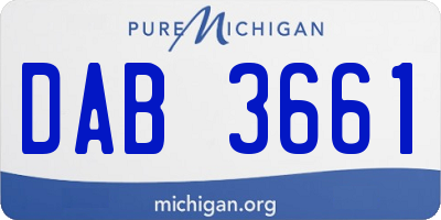 MI license plate DAB3661