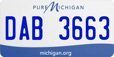MI license plate DAB3663
