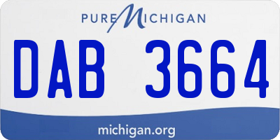 MI license plate DAB3664
