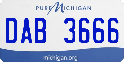 MI license plate DAB3666