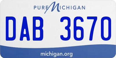 MI license plate DAB3670