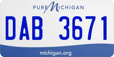 MI license plate DAB3671