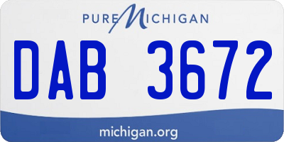 MI license plate DAB3672