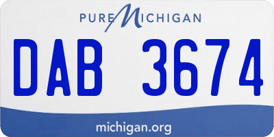 MI license plate DAB3674
