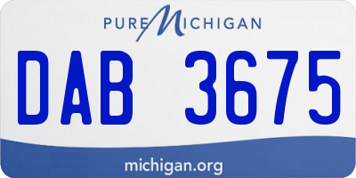 MI license plate DAB3675