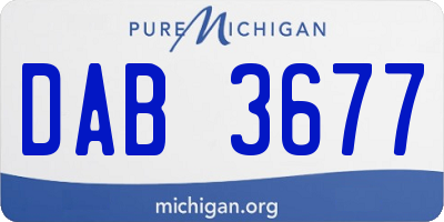 MI license plate DAB3677