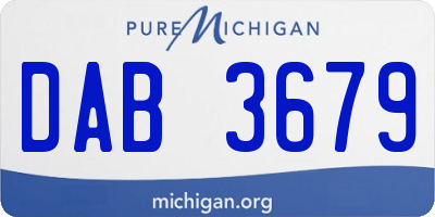 MI license plate DAB3679