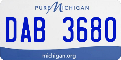 MI license plate DAB3680
