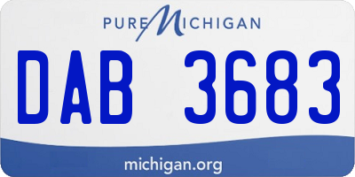 MI license plate DAB3683
