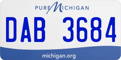 MI license plate DAB3684
