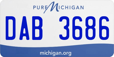 MI license plate DAB3686
