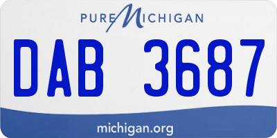 MI license plate DAB3687