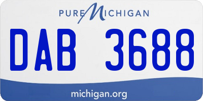 MI license plate DAB3688