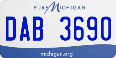MI license plate DAB3690