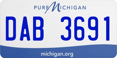 MI license plate DAB3691