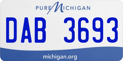 MI license plate DAB3693