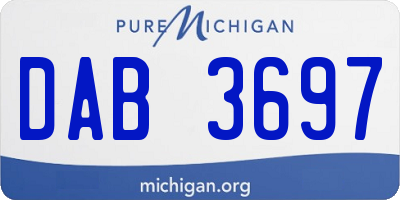 MI license plate DAB3697