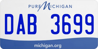 MI license plate DAB3699