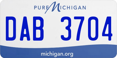 MI license plate DAB3704