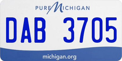 MI license plate DAB3705