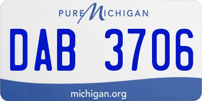 MI license plate DAB3706