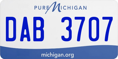 MI license plate DAB3707