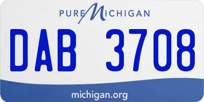 MI license plate DAB3708