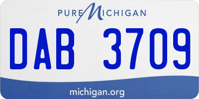 MI license plate DAB3709