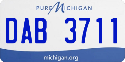 MI license plate DAB3711